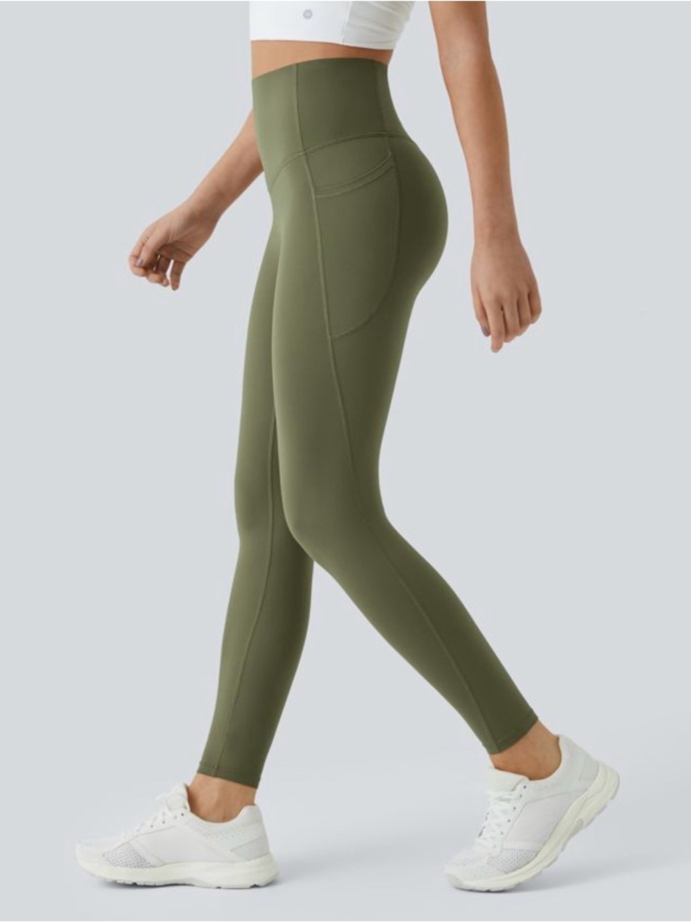HALARA High-Waist Olive Leggings with Side Pocket